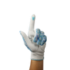Ladies golf glove with a white and teal tropical frond design