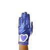 Ladies golf glove with blue glitter print